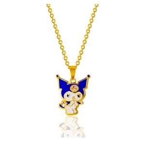 Sanrio Yellow Gold Flash Plated and Light Rose Crystal Kuromi